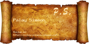 Palay Simeon névjegykártya